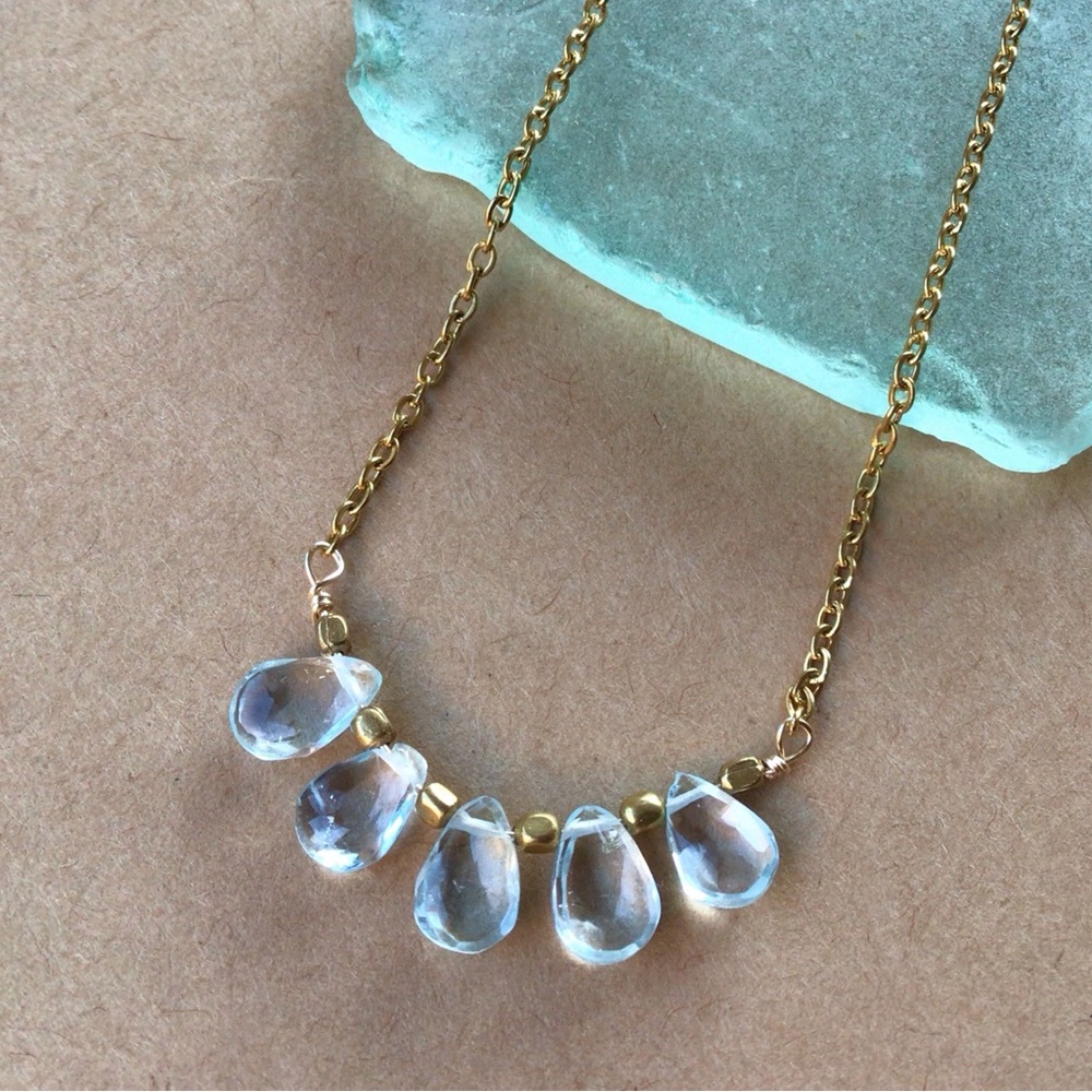 Sundance Charm Genuine Aquamarine Necklace